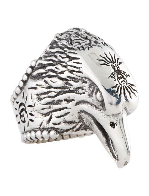 Gucci Anger Forest Eagle Head Cocktail Ring .